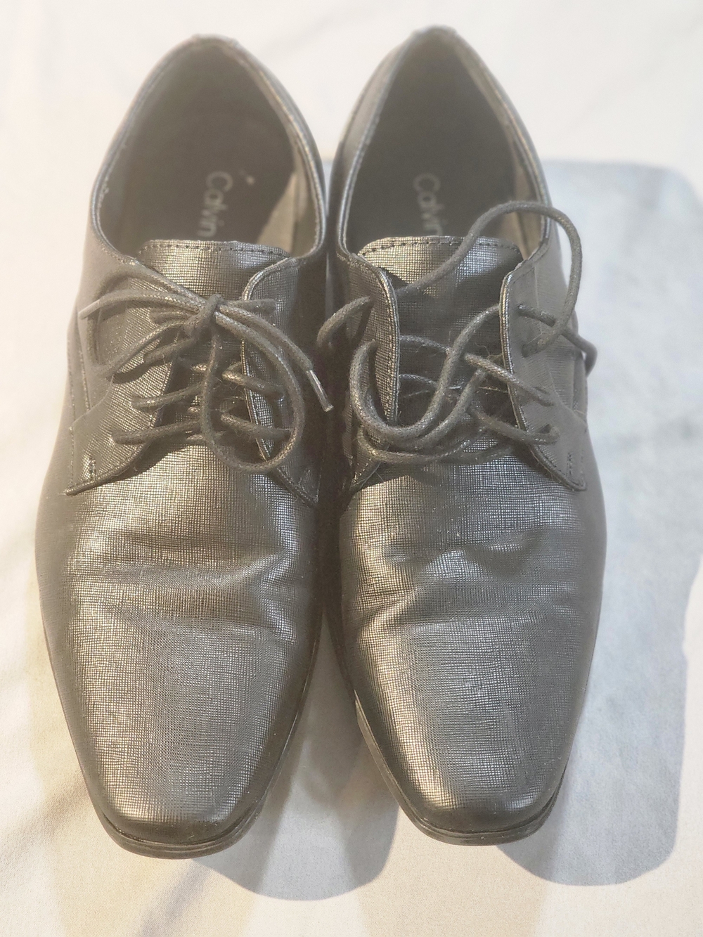 Calvin Klein Size 8 Men's Black Leather Lace Up Dress Shoes